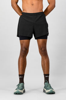Venture Men's 2-in-1 Run Short - Black