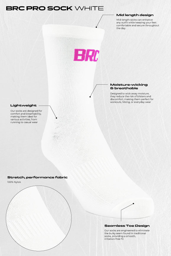 BRC Pro Sock - White & Pink
